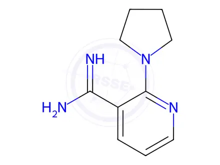 Chemical structure of 2-(Pyrrolidin-1-yl)nicotinimidamide
