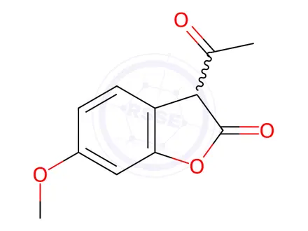 Chemical structure of 3-acetyl-6-methoxybenzofuran-2(3H)-one
