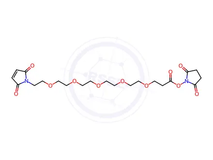 Chemical structure of 2,5-dioxopyrrolidin-1-yl 1-(2,5-dioxo-2,5-dihydro-1H-pyrrol-1-yl)-3,6,9,12,15-pentaoxaoctadecan-18-oate