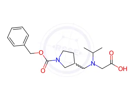 Chemical structure of 2-(((1-((Benzyloxy)carbonyl)pyrrolidin-3-yl)methyl)(isopropyl)amino)acetic acid
