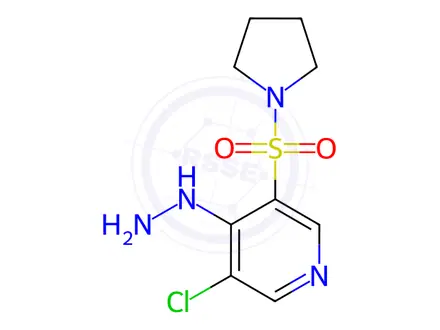 Chemical structure of 3-Chloro-4-hydrazinyl-5-(pyrrolidin-1-ylsulfonyl)pyridine