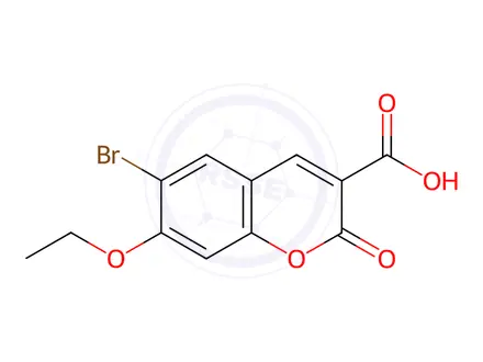 Chemical structure of 6-Bromo-7-ethoxy-2-oxo-2H-chromene-3-carboxylic acid