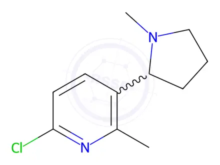 Chemical structure of 6-Chloro-2-methyl-3-(1-methylpyrrolidin-2-yl)pyridine