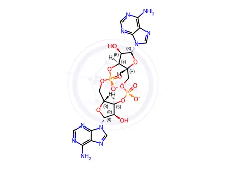 Chemical structure of c-di-AMP disodium