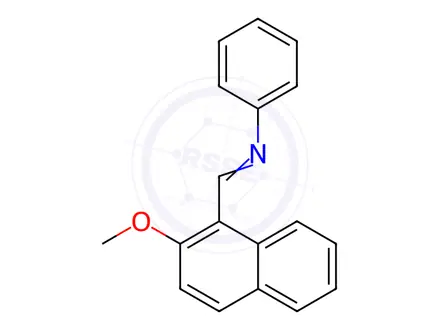 Chemical structure of Aniline, N-[(2-methoxy-1-naphthyl)methylene]-