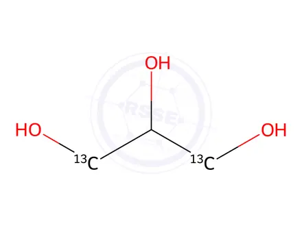 Chemical structure of Glycerol-1,3-¹³C₂