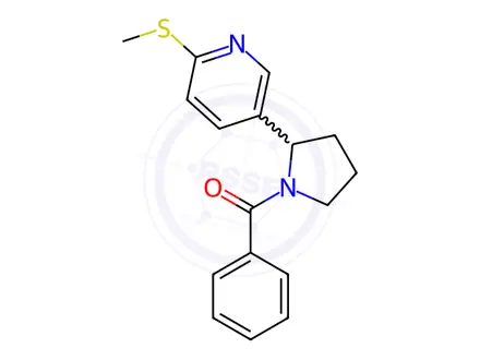 Chemical structure of (2-(6-(Methylthio)pyridin-3-yl)pyrrolidin-1-yl)(phenyl)methanone