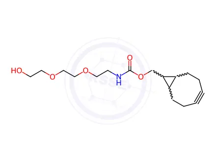 Chemical structure of rel bicyclo[6.1.0]non-4-yn-9-ylmethyl (2-(2-(2-hydroxyethoxy)ethoxy)ethyl)carbamate