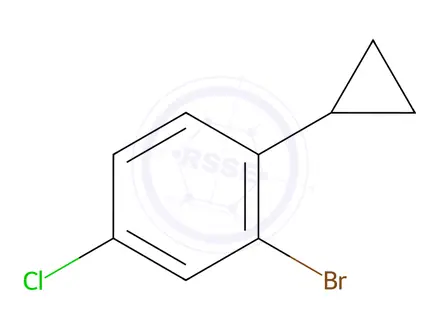 Chemical structure of 2-broMo-4-chloro-1-cyclopropylbenzene