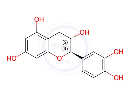 Chemical structure of (+)-Catechin Hydrate