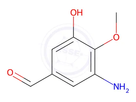 Chemical structure of Benzaldehyde, 3-amino-5-hydroxy-4-methoxy-(9CI)