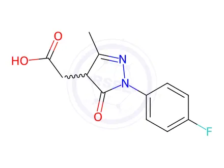 Chemical structure of 2-(1-(4-Fluorophenyl)-3-methyl-5-oxo-4,5-dihydro-1H-pyrazol-4-yl)acetic acid