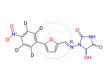 Chemical structure of 5-Hydroxy Dantrolene-d4