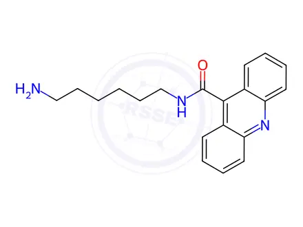 Chemical structure of ACRIDINE-9-CARBOXYLIC ACID (6-AMINO-HEXYL)-AMIDE