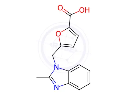 Chemical structure of 5-[(2-Methyl-1H-benzimidazol-1-yl)methyl]-2-furoic acid