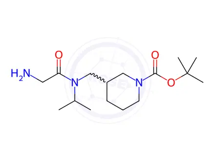 Chemical structure of tert-Butyl 3-((2-amino-N-isopropylacetamido)methyl)piperidine-1-carboxylate