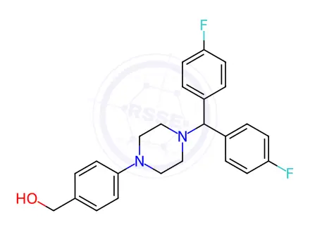 Chemical structure of (4-(4-(Bis(4-fluorophenyl)methyl)piperazin-1-yl)phenyl)methanol