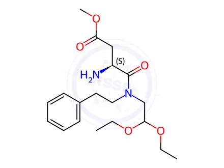 Chemical structure of Butanoic acid, 3-amino-4-[(2,2-diethoxyethyl)(2-phenylethyl)amino]-4-oxo-, methyl ester, (3S)-