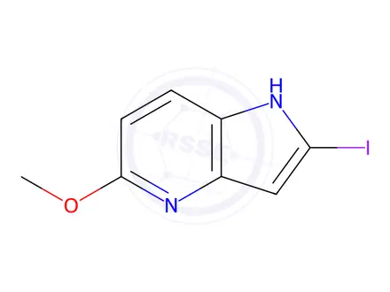 Chemical structure of 2-Iodo-5-methoxy-4-azaindole