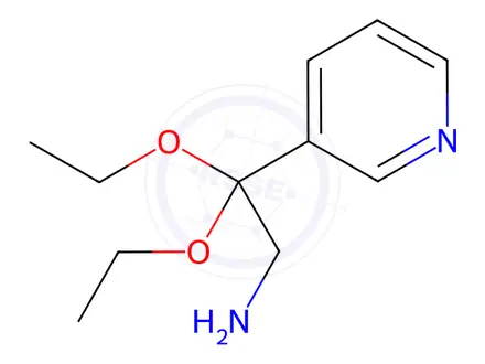 Chemical structure of 2,2-Diethoxy-2-pyridin-3-yl-ethylamine dihydrochloride