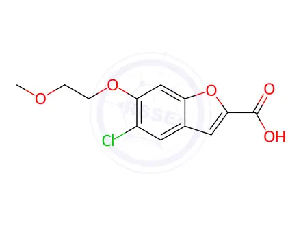Chemical structure of 5-Chloro-6-(2-methoxyethoxy)benzofuran-2-carboxylic acid