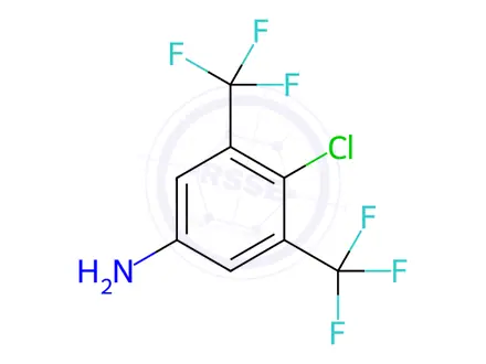 Chemical structure of 3,5-bis(trifluoromethyl)-4-chloroaniline