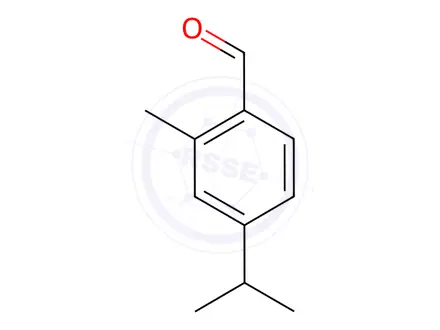 Chemical structure of Benzaldehyde, 2-methyl-4-(1-methylethyl)-(9CI)