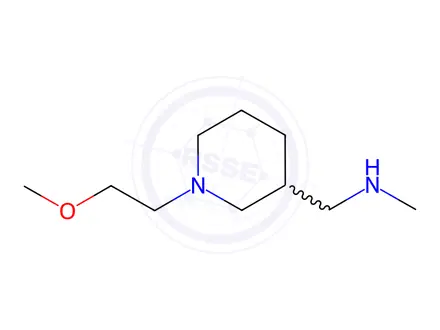 Chemical structure of 1-(1-(2-Methoxyethyl)piperidin-3-yl)-N-methylmethanamine