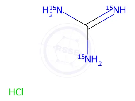 Chemical structure of Guanidine-15N3 Hydrochloride