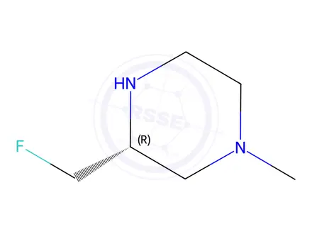 Chemical structure of Piperazine, 3-(fluoromethyl)-1-methyl-, (3R)-