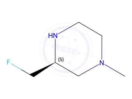 Chemical structure of Piperazine, 3-(fluoromethyl)-1-methyl-, (3S)-