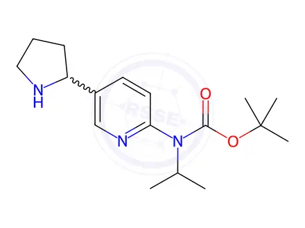 Chemical structure of tert-Butyl isopropyl(5-(pyrrolidin-2-yl)pyridin-2-yl)carbamate