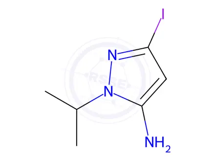Chemical structure of 3-iodo-1-isopropyl-1H-pyrazol-5-amine