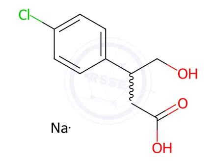 Chemical structure of 3-(4-Chlorophenyl)-4-hydroxybutyric acid, sodium