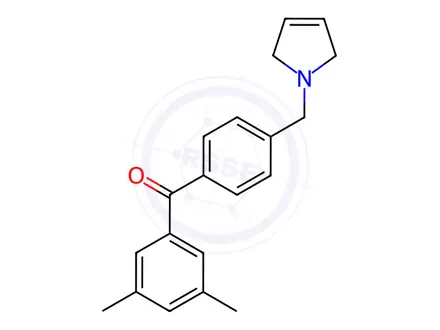 Chemical structure of (4-((2,5-Dihydro-1H-pyrrol-1-yl)methyl)phenyl)(3,5-dimethylphenyl)methanone