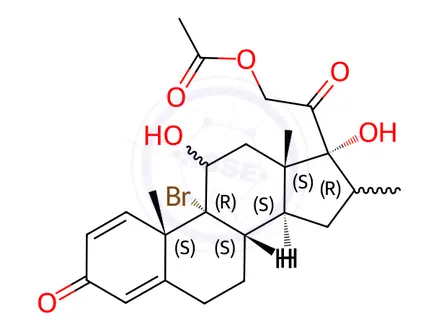 Chemical structure of 9-bromo-21-O-Acetyl Dexamethasone
