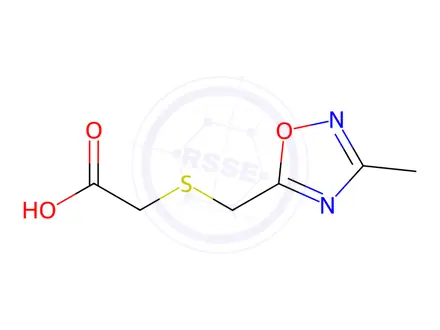 Chemical structure of {[(3-Methyl-1,2,4-oxadiazol-5-YL)methyl]thio}acetic acid