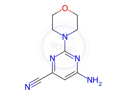 Chemical structure of 6-Amino-2-morpholinopyrimidine-4-carbonitrile