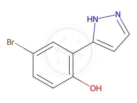 Chemical structure of 4-Bromo-2-(1H-pyrazol-3-yl)phenol