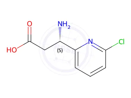Chemical structure of (3S)-3-Amino-3-(6-chloropyridin-2-yl)propanoic Acid Hydrochloride