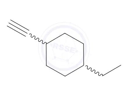 Chemical structure of Cyclohexane, 1-ethyl-4-ethynyl-, trans-(9CI)