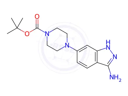 Chemical structure of tert-Butyl 4-(3-amino-1H-indazol-6-yl)-1-piperazinecarboxylate
