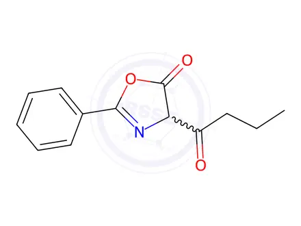 Chemical structure of 4-Butyryl-2-phenyloxazol-5(4H)-one