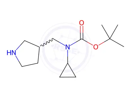 Chemical structure of Tert-butyl cyclopropyl(pyrrolidin-3-ylmethyl)carbamate