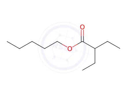 Chemical structure of Butanoic acid, 2-ethyl-, pentyl ester