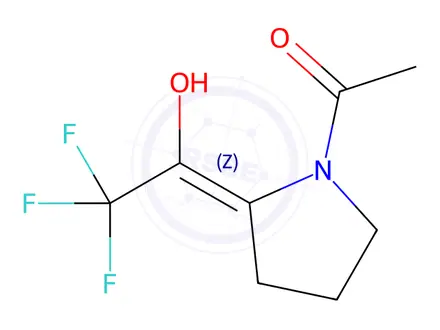 Chemical structure of Pyrrolidine, 1-acetyl-2-(2,2,2-trifluoro-1-hydroxyethylidene)-, (Z)-(9CI)
