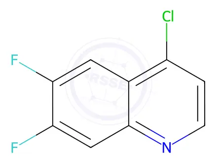 Chemical structure of 4-Chloro-6,7-difluoroquinoline