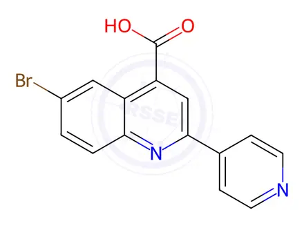 Chemical structure of 6-Bromo-2-pyridin-4-ylquinoline-4-carboxylic acid