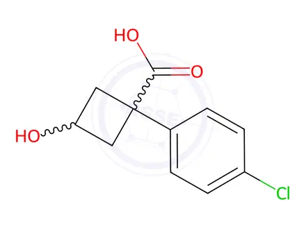 Chemical structure of 1-(4-Chlorophenyl)-3-hydroxycyclobutanecarboxylic acid