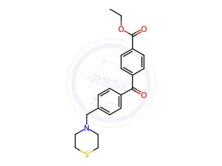Chemical structure of 4-Carboethoxy-4'-thiomorpholinomethyl benzophenone